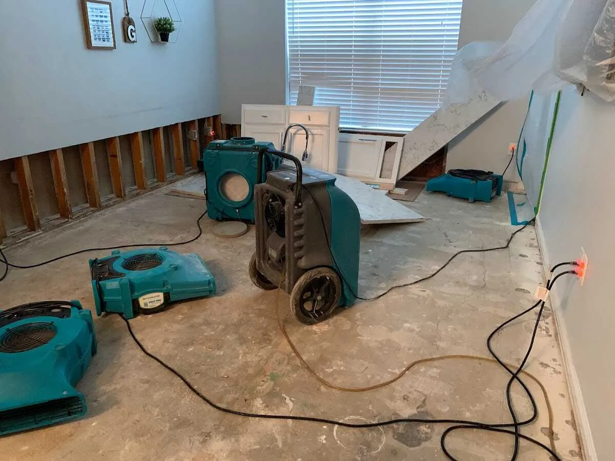 Dehumidifier in flood-cut room for Water Extraction & Removal in South Hadley